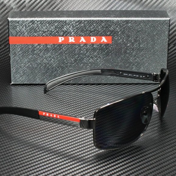 Prada Men's Gunmetal Grey Polarized Sunglasses - Picture 3 of 4